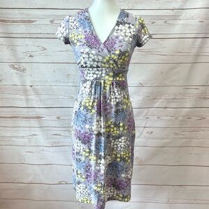 Boden Floral Moth Flower Bouquet Spray Surplice Day Dress